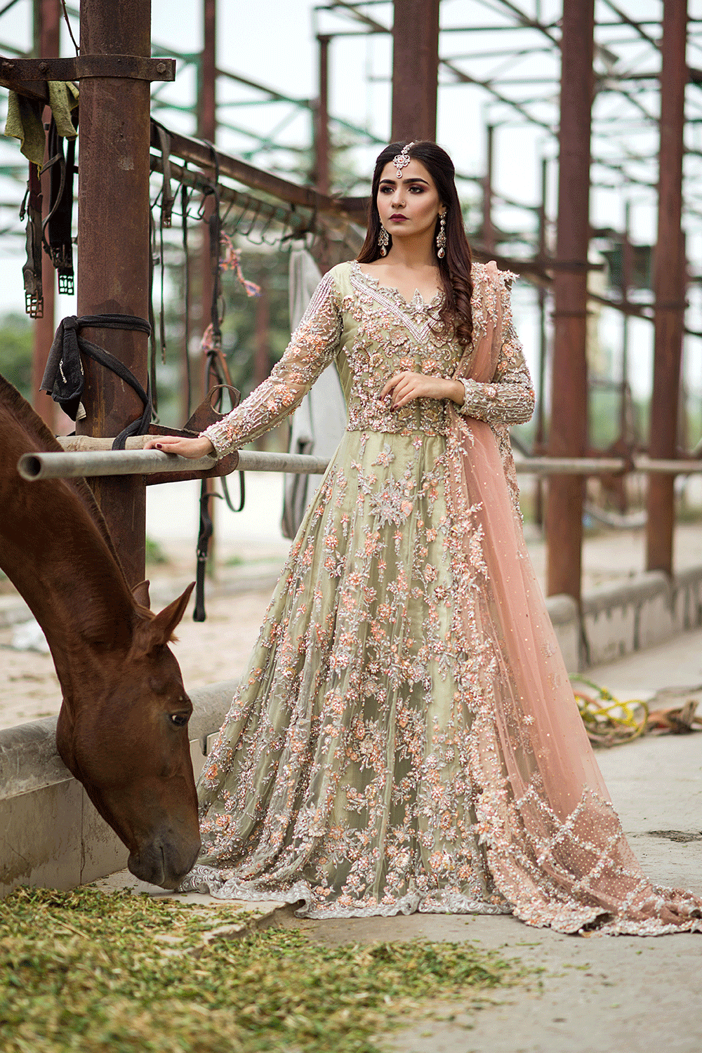 Green Fantasy SBGRN-1 Green Walima Bridal - Sillhouete