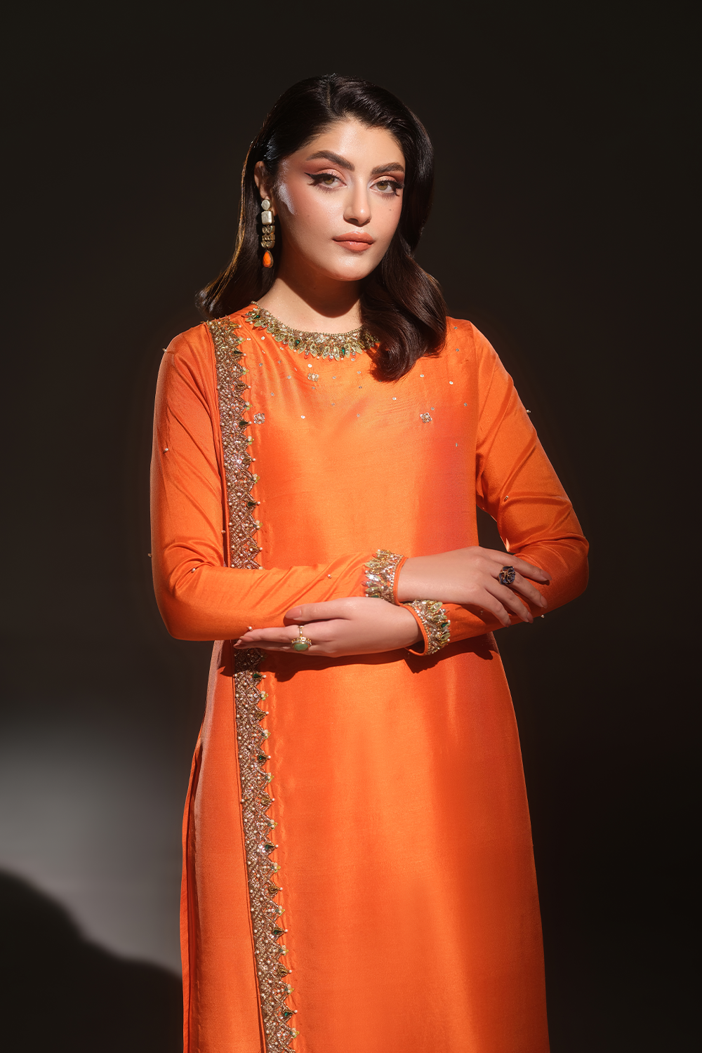 SLX-1 Luxe Collection Orange Dress - Sillhouete