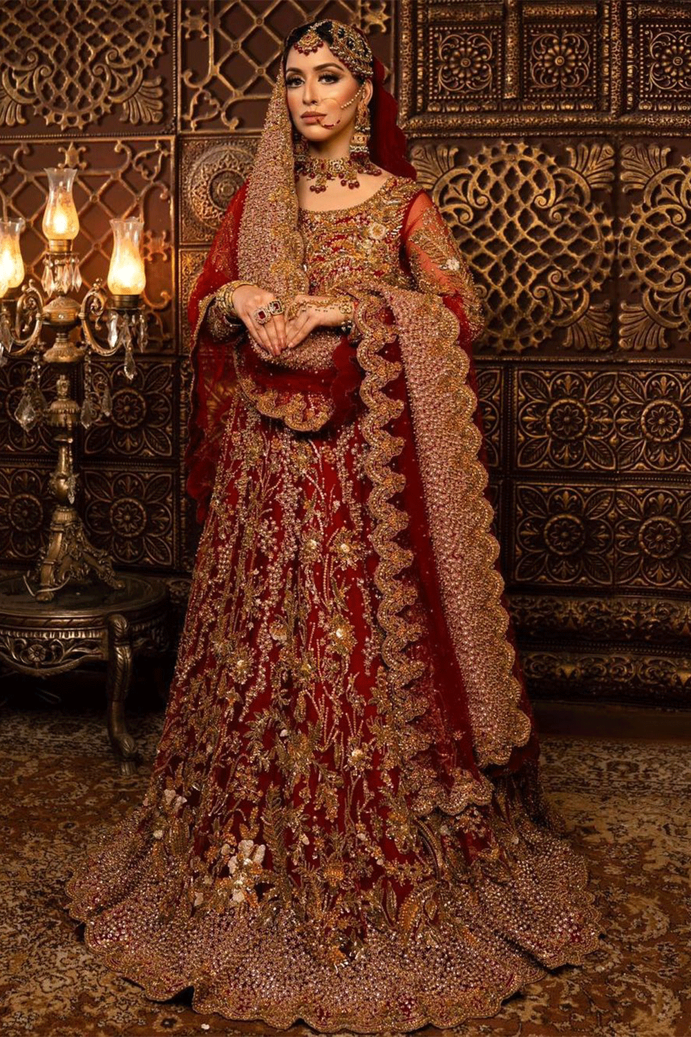 GALAXY SBM-6 Maroon Baraat Bridal - Sillhouete