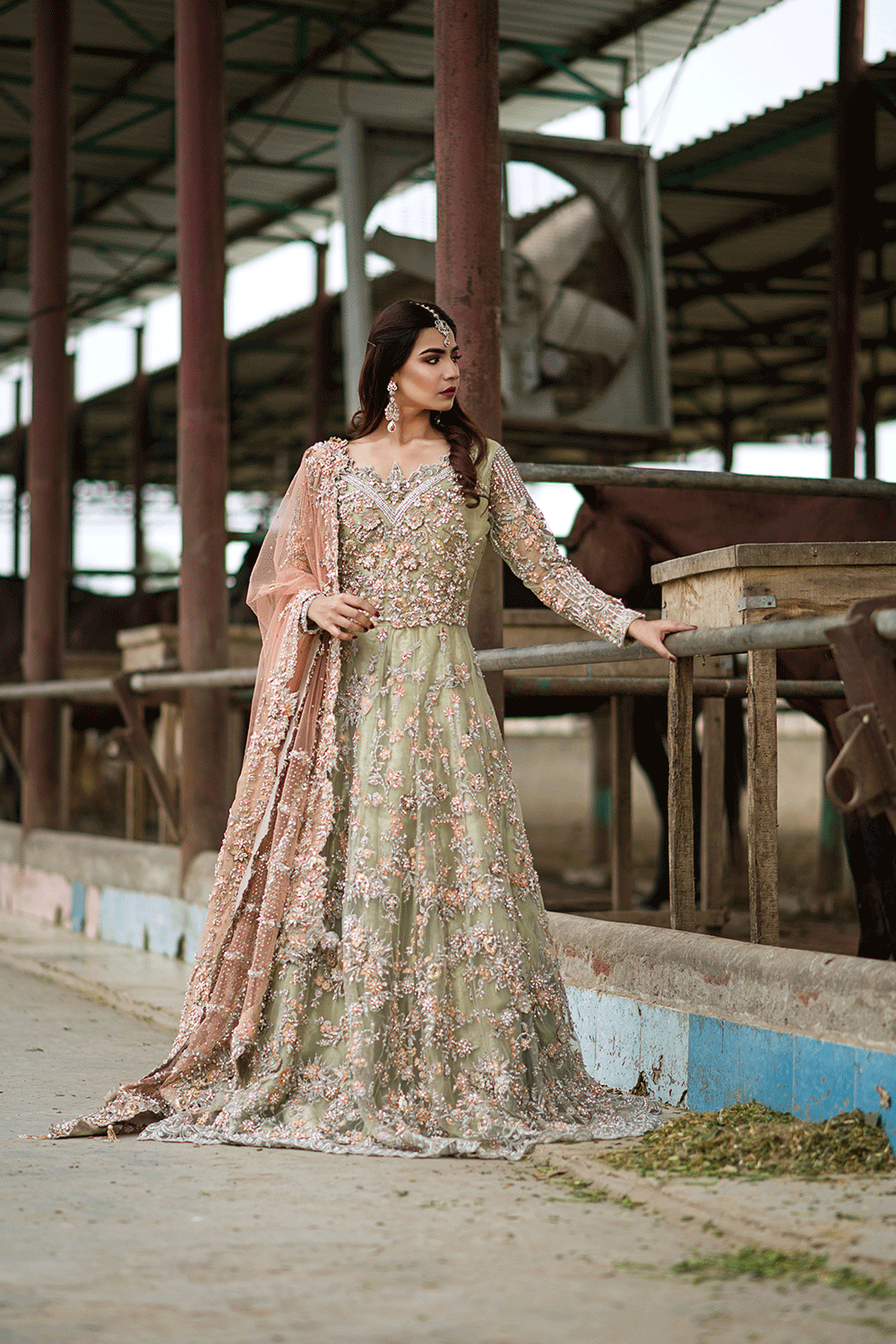 Green Fantasy SBGRN-1 Green Walima Bridal - Sillhouete