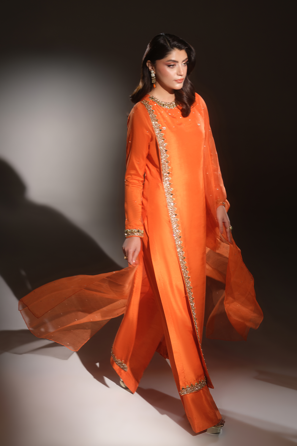 SLX-1 Luxe Collection Orange Dress - Sillhouete