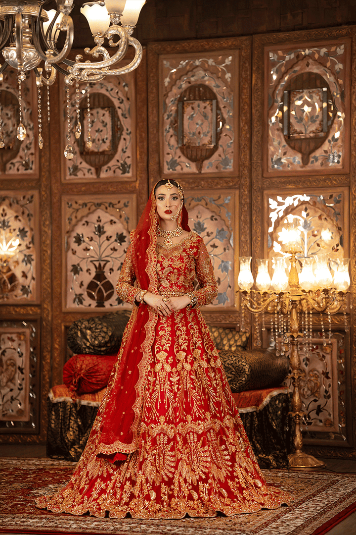 SHAHNAZ S-3 Affordable Red Baraat Bridal - Sillhouete