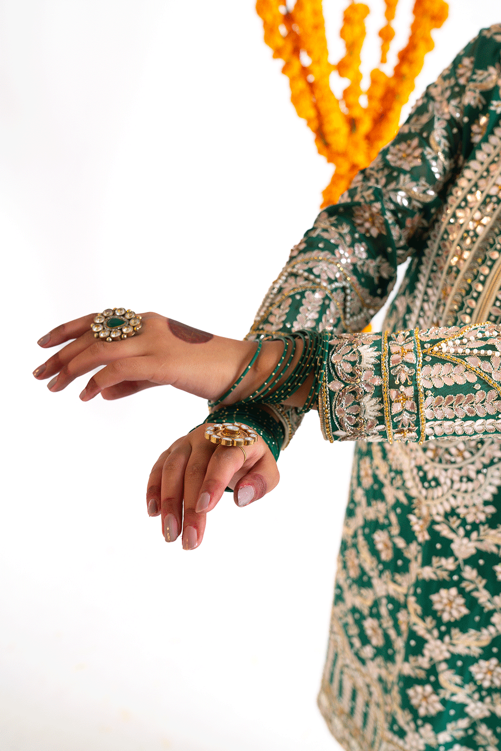 green pakistani suit