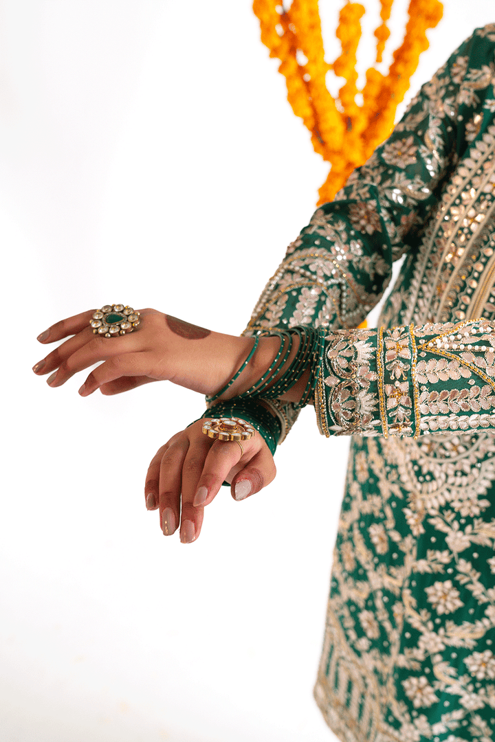 green pakistani suit