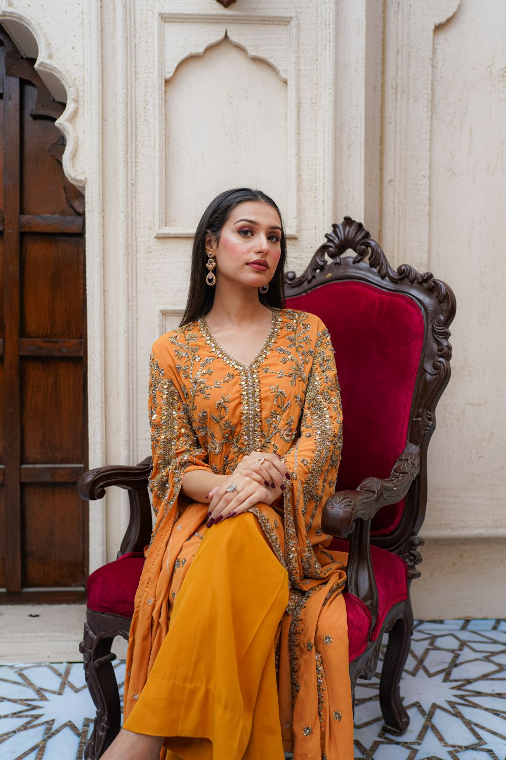 GENDA SJ-1 Orange Dress Riwaj Collection - Sillhouete