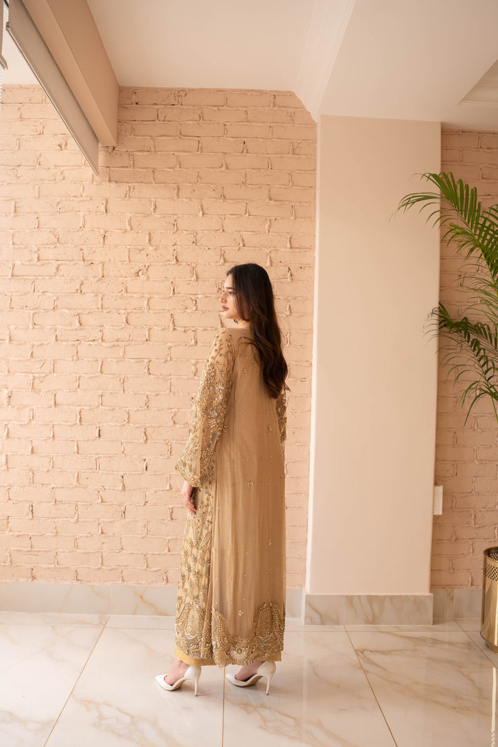 ZARISH SHB-1 Zarqaa Collection Gold Dress - Sillhouete
