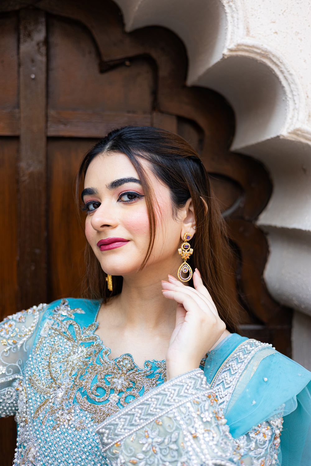 AQUA MOTI SHARARA SFP-6AQUA Riwaaj Collection - Sillhouete