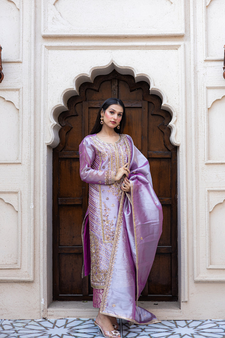 HEER SHPT-1 Riwaj Collection Light Purple Dress - Sillhouete