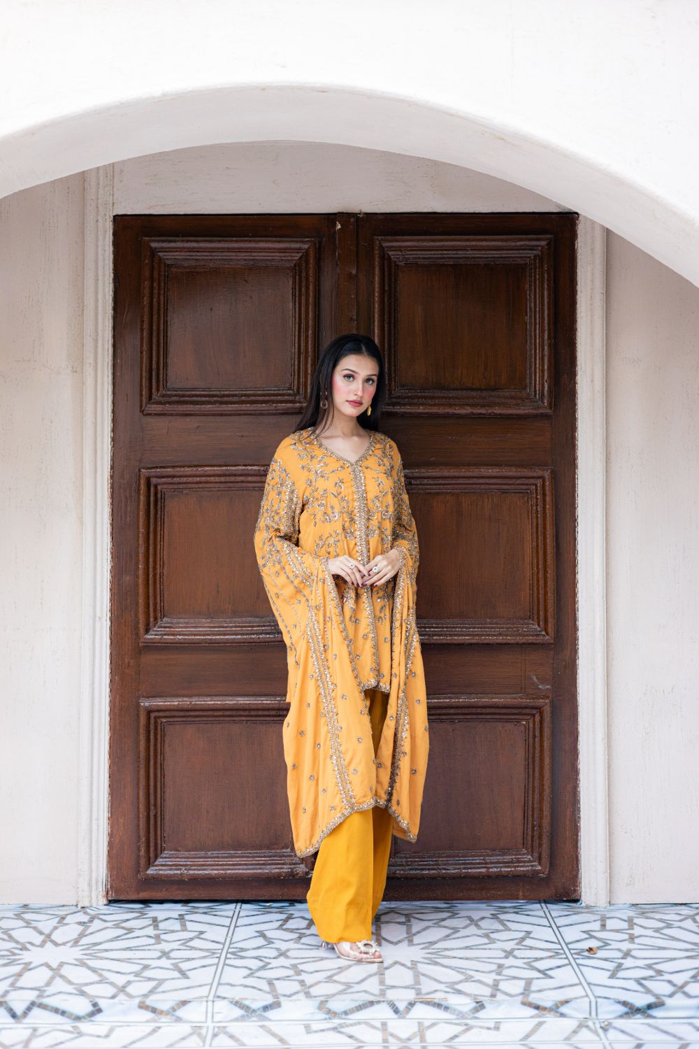 GENDA SJ-1 Orange Dress Riwaj Collection - Sillhouete