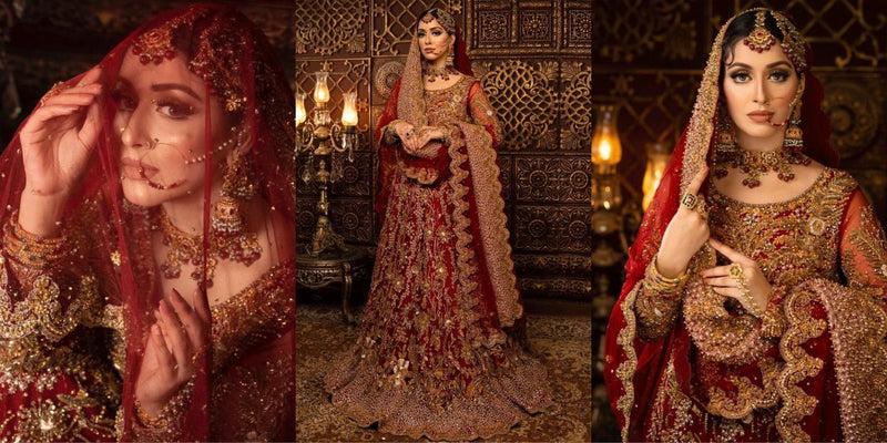 Buy Pakistani Red Bridal Lehenga for Barat – Custom Designs in the USA