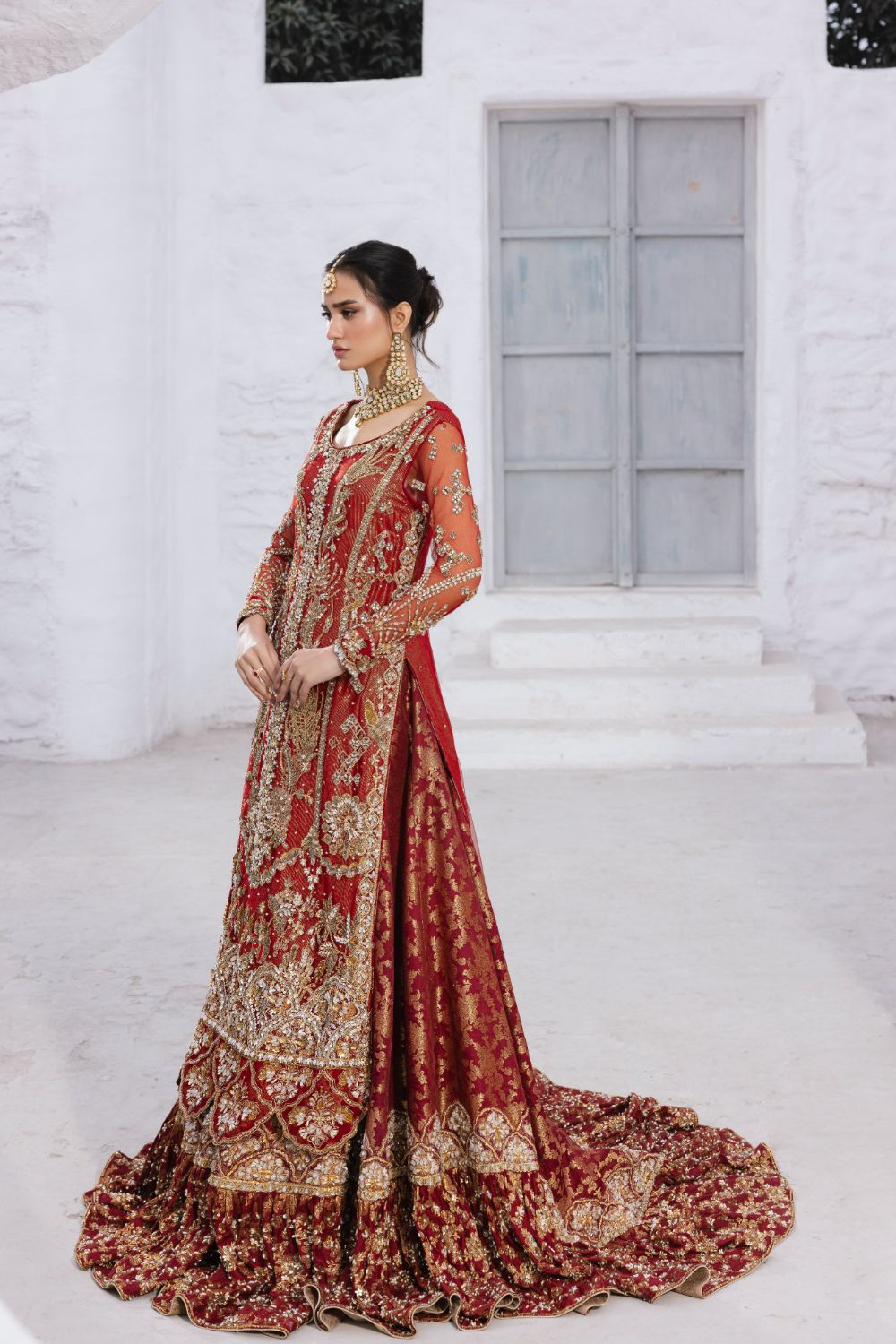 Red Bridal Farshi Sharara (SBM-7)