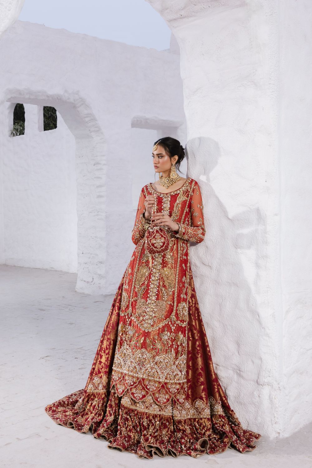 Red Bridal Farshi Sharara