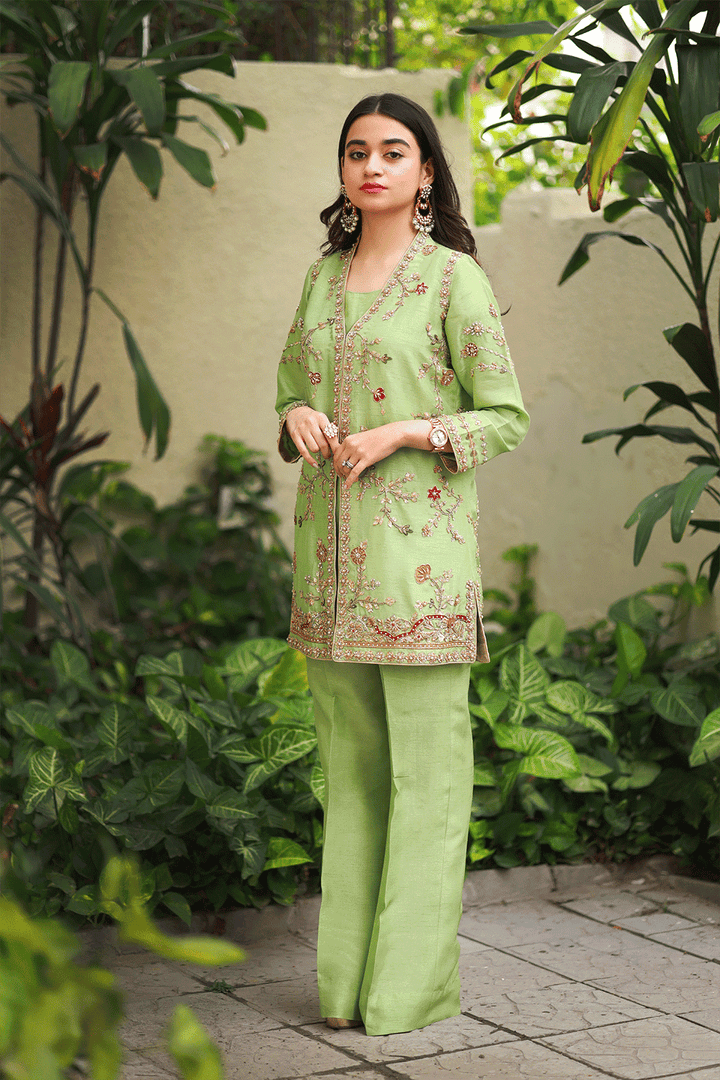 green formal dress pakistan